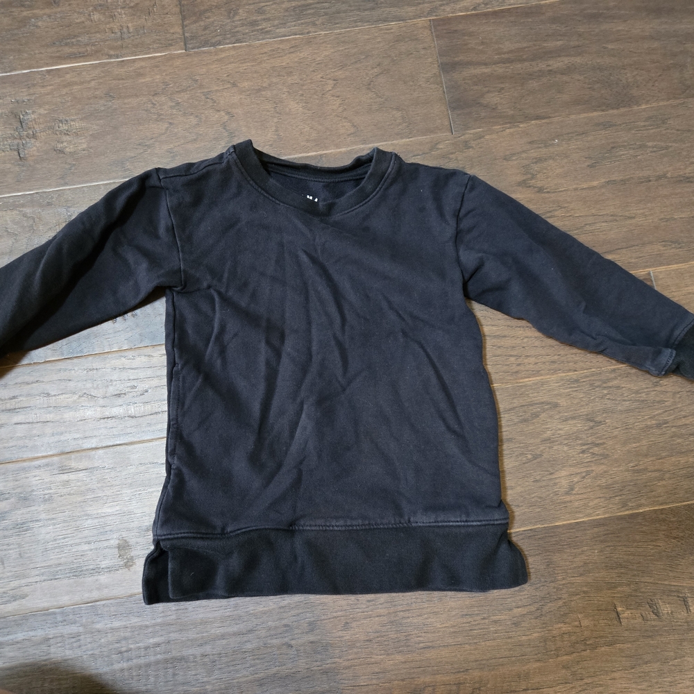 Primary Black Long Sleeve Crewneck Tee